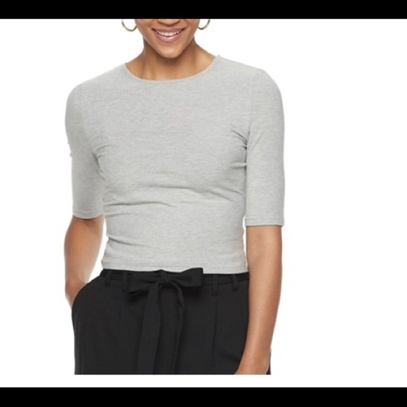 POPSUGAR NWT cropped length XL ribbed top - Picture 5 of 8